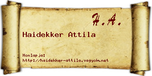 Haidekker Attila névjegykártya